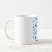 aangepaste strand blauwe verjaardag 20s handgeteke koffiemok (Links)