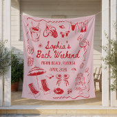 Aangepaste strand bruidsfeest banner decoratie wandkleed