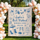 Aangepaste strand bruidsfeest banner decoratie wandkleed