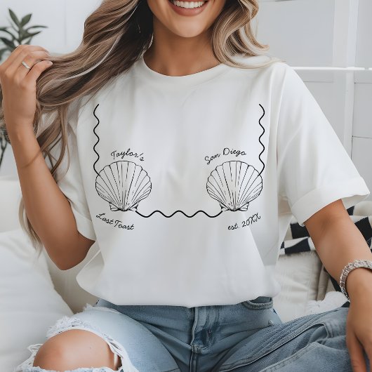 Aangepaste strand bruidsmeisje laatste toast op de t-shirt