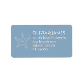 AANGEPASTE STRAND BRUILOFT RETOURADRES LABELS (Voorkant)