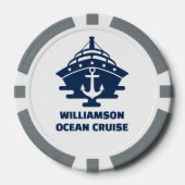 Aangepaste strand cruise nautische anker trip poker chips (Voorkant)