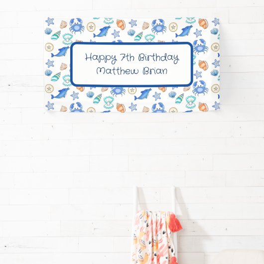 Aangepaste strand Gewaardeerde verjaardag Spandoek (Insitu)