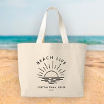 Aangepaste strand leven zonsondergang minimalistis grote tote bag<br><div class="desc">Boho strand vibes! Draag de zonsondergang magie van de stad met ons jumbo tas. Aangepast,  modern,  en perfect voor uw strand leven essentials. 🌅👜 #BeachLifeStyle #BohoChic</div>