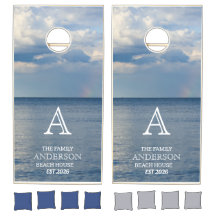 Aangepaste strand oceaan familienaam jaar