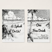 Aangepaste  Strand Thema Evenement Gratis Drink Ti Visitekaartjes (Voorkant /achterkant)