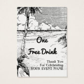 Aangepaste  Strand Thema Evenement Gratis Drink Ti Visitekaartjes (Achterkant)