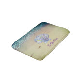 Aangepaste strand zand en zeeschelp badmat (Gekanteld)