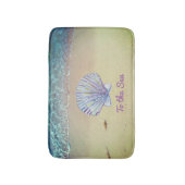 Aangepaste strand zand en zeeschelp badmat (Voorkant Verticaal)