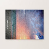 Aangepaste strand zonsondergang MIAMI BEACH Florid Legpuzzel (Horizontaal)