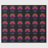 Aangepaste strand zonsondergang palmbomen verjaard cadeaupapier (Vlak)