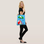 Aangepaste strandbal zwembad speelgoed allover tas (Op model)