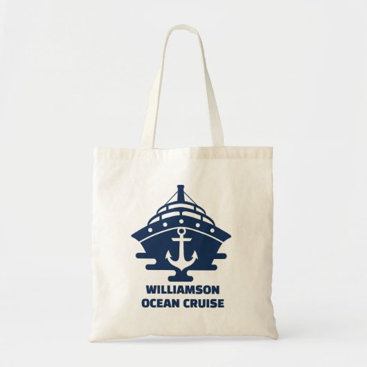 Aangepaste strandcruise met nautisch anker reis tote bag (Voorkant)