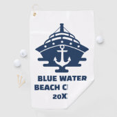 Aangepaste strandcruise nautisch anker golfhanddoek (Insitu)