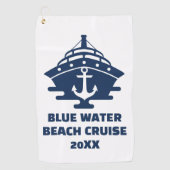 Aangepaste strandcruise nautisch anker golfhanddoek (Voorkant)