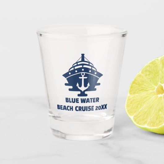 Aangepaste strandcruise nautisch anker shot glas (Voorkant)