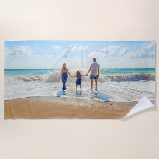 Aangepaste strandhanddoek met foto met uw favoriet strandlaken (Voorkant)