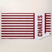 Aangepaste Strandhanddoek met Monogram Strandlaken (Voorkant)
