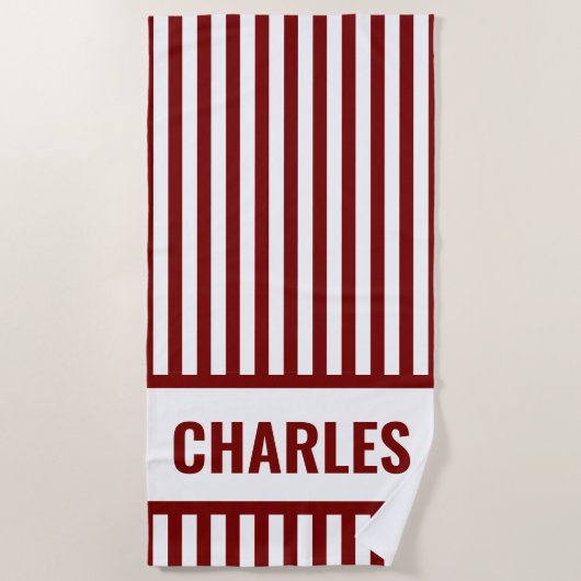 Aangepaste Strandhanddoek met Monogram Strandlaken (Voorkant)