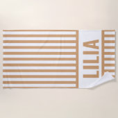 Aangepaste Strandhanddoek met Monogram Strandlaken (Voorkant)