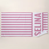 Aangepaste Strandhanddoek met Monogram Strandlaken (Voorkant)