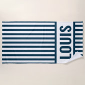 Aangepaste Strandhanddoek met Monogram Strandlaken (Voorkant)