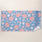 Aangepaste strandhanddoek - Seashell Summer Design Strandlaken (Voorkant)
