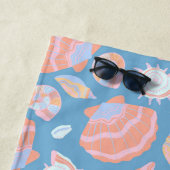 Aangepaste strandhanddoek - Seashell Summer Design Strandlaken (In situ)