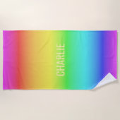 Aangepaste strandhanddoek voor regenbooggradiënt strandlaken (Voorkant)