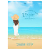 Aangepaste strandhuis kust oceaan klembord (Achterkant)