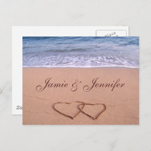 Aangepaste strandkaart aankondigingskaart (Voorkant / Achterkant)