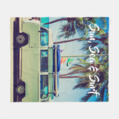 Aangepaste,  strandkamperbus en palmbomen: fleece deken (Voorkant (Horizontaal))