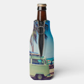 Aangepaste,  strandkamperbus en palmbomen: flesjeskoeler (Fles Achterkant)