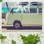 Aangepaste, strandkamperbus en palmbomen: theedoek (Gevouwen)