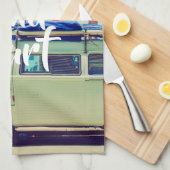 Aangepaste, strandkamperbus en palmbomen: theedoek (Quarter Fold)