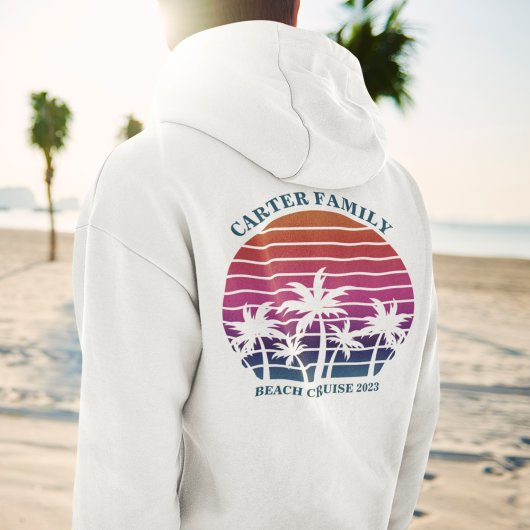 Aangepaste strandpalm Sunset Family Reunion Hoodie
