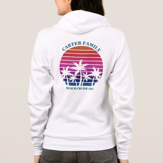 Aangepaste strandpalm Sunset Family Reunion Hoodie (Achterkant)