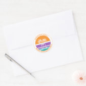Aangepaste strandpalmboom familiereünie ronde sticker (Envelop)