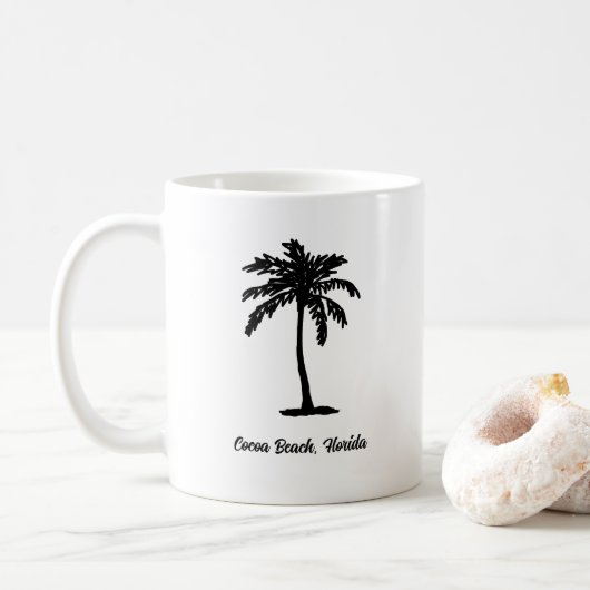 Aangepaste strandpalmboom nautisch koffiemok (Met donut)