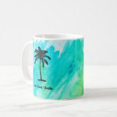 Aangepaste strandpalmboom nautisch koffiemok (Voorkant links)