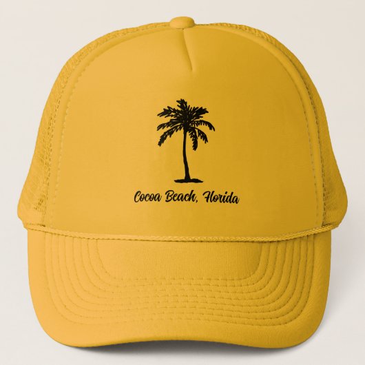 Aangepaste strandpalmboom nautisch trucker pet (Voorkant)
