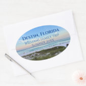 Aangepaste strandreis Mooie oceaan fotografie Ovale Sticker (Envelop)