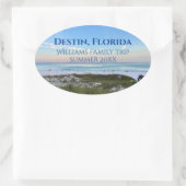 Aangepaste strandreis Mooie oceaan fotografie Ovale Sticker (Tas)