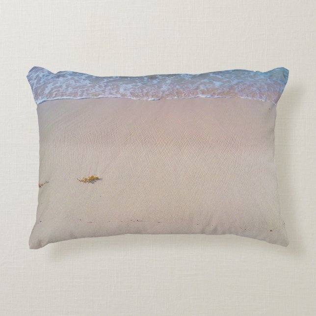 Aangepaste strandscène accent kussen (Voorkant)