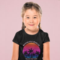 Aangepaste strandtrip tropische palmbomen kinderen