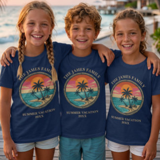 Aangepaste strandvakantie voor kinderen t-shirt