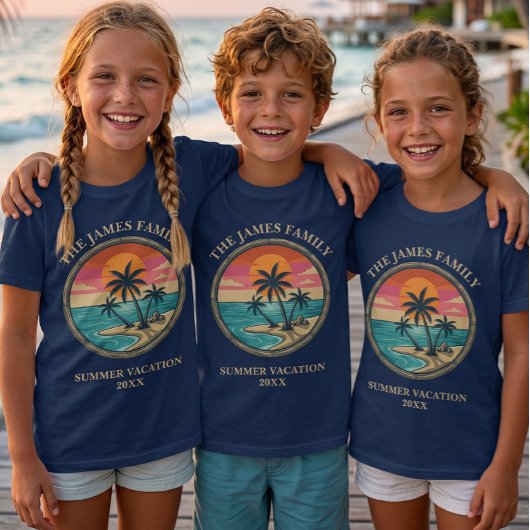 Aangepaste strandvakantie voor kinderen t-shirt