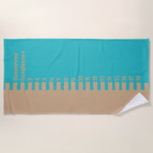 Aangepaste STRANDVERPAKKING CHECKLIS Turquoise & S Strandlaken (Voorkant)