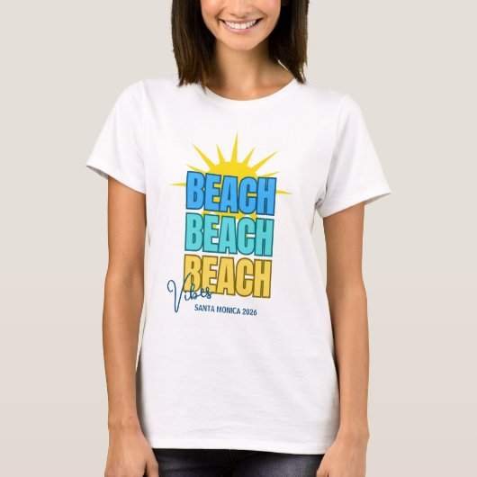 Aangepaste strandvibes t-shirt (Voorkant)