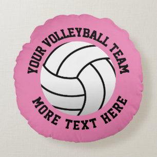 Aangepaste strandvolleybal sporten cute roze rond kussen